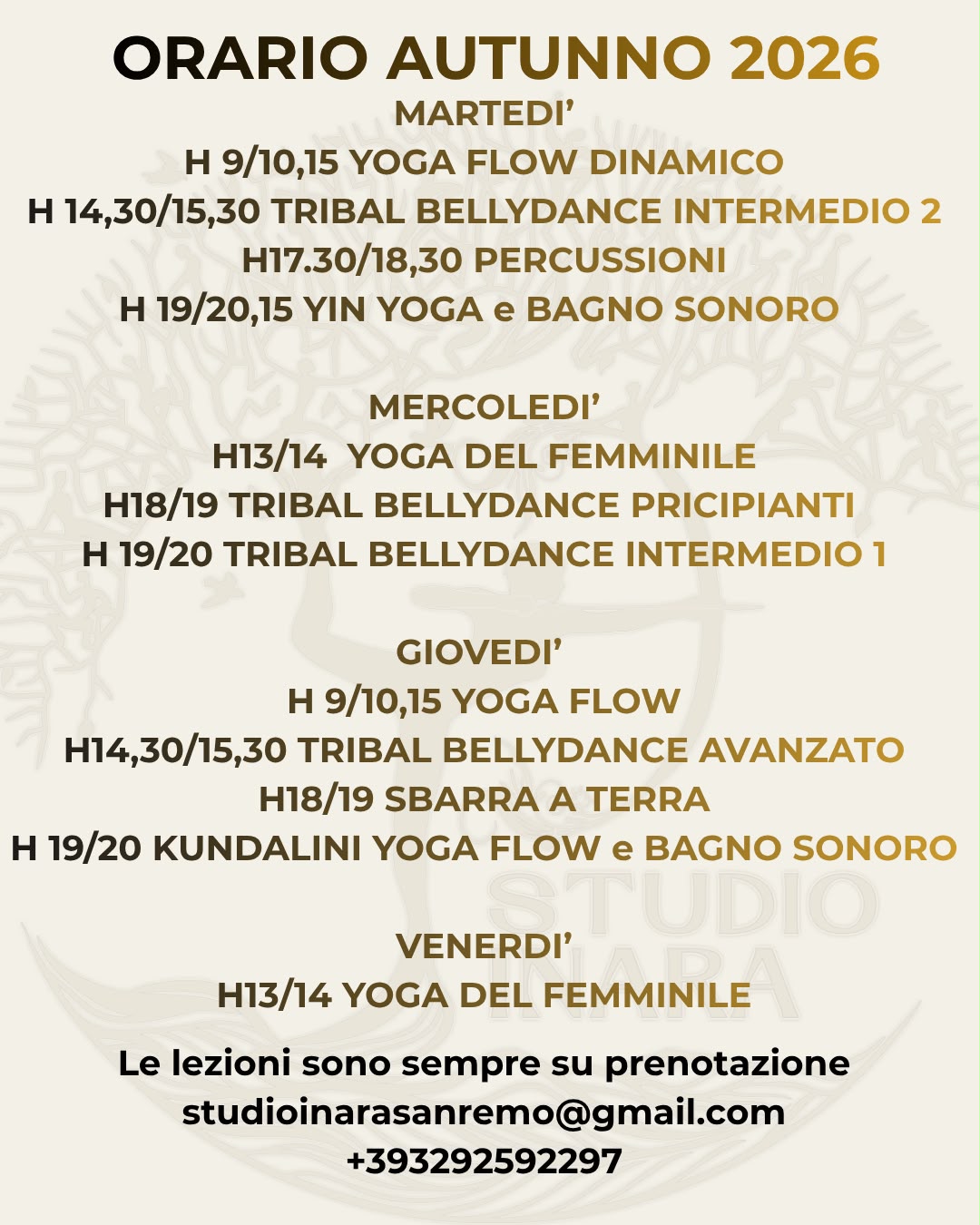 Orario Autunno 2026